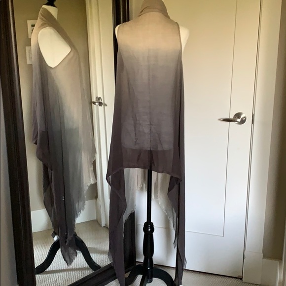 🔥 2 for 30🔥NEW Brown tan ombré duster vest scarf - Picture 2 of 6